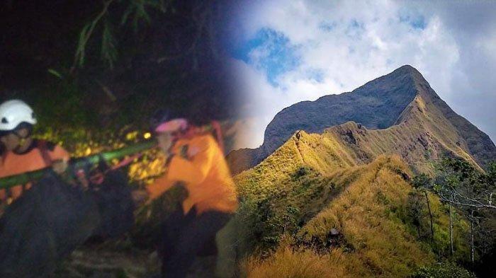 Proses evakuasi pendaki Arik Multazam dari Gunung Piramid, Bondowoso.
