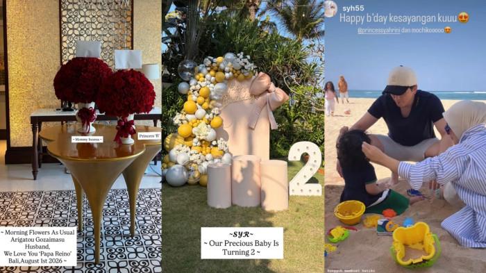 ULTAH DI BALI - Perayaan ulang tahun artis Syahrini dan Baby Princess R di Bali pada 1 Agustus 2026. Penampakan Princess R terekam saat bersama Incess dan Reino Barack di pantai.