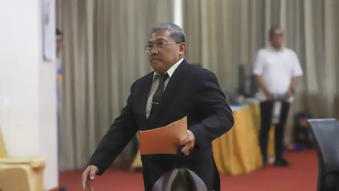 Wakil Ketua Pengadilan Tinggi Palangkaraya  usai wawancara terbuka calon hakim agung serta calon hakim ad hoc HAM dan Tipikordi Gedung Komisi Yudisial , Jakarta, Selasa (4/8/2026). (KLY/ Arie Basuki)