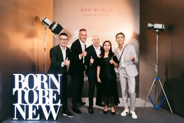 General Manager Niklas Wagner with colleagues at the New World Saigon Hotel. Photo courtesy of the hotel