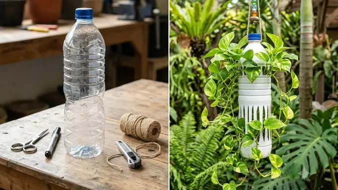 Membuat Pot Lentera dari Botol Plastik (AI generated)