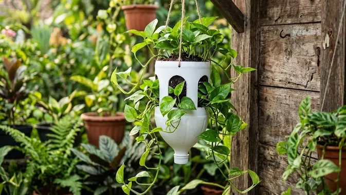 Membuat Pot Lentera dari Botol Plastik (AI generated)