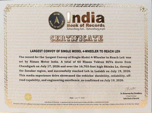 Nissan Tekton India Book Of Records