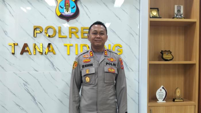 OPERASI PATUH DITUNDA - Kapolres AKBP Eko Nugroho saat ditemui di kantornya Jalan Padat Karya, Sebawang, Kecamatan Sesayap, Kabupaten Tana Tidung, Kaltara, gambar diambil Jumat (19/2/2026). Operasi Patuh Kayan 2026 ditunda