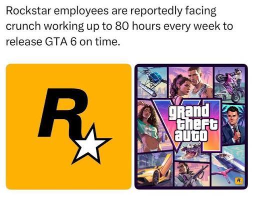 Reports that Rockstar Games employees are working intense crunch hours, with some allegedly reaching up to 80 hours a week to help finish GTA 6, have sparked debate about the cost of