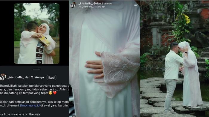 UMUMKAN HAMIL- HAMIL- Irish Bella mengumumkan kehamilan anak pertama dari pernikahannya dengan Haldy Sabri lewat unggahan video romantis memamerkan foto USG.