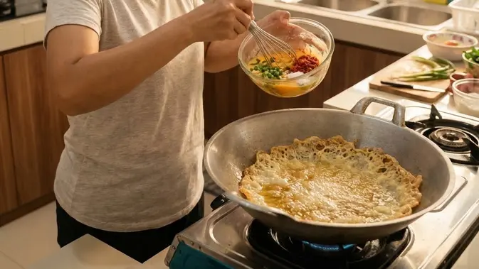Menggoreng telur (Gemini AI)