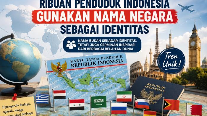10 Nama Negara yang Dijadikan Nama Penduduk di Indonesia, Dukcapil : Oman & Yunani Paling Banyak