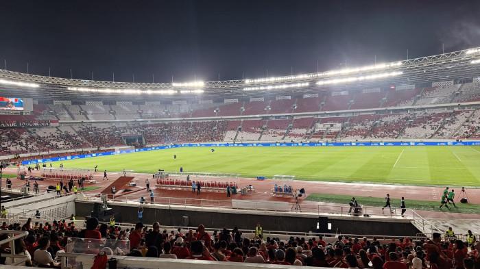 JELANG LAGA - Suasana Stadion Utama Gelora Bung Karno, Senayan, Jakarta, jelang laga final FIFA Series yang mempertemukan Indonesia vs Bulgaria, Senin (30/3/2026).