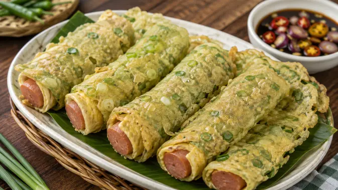 Resep Mendoan Sosis Gulung yang Gurih dan Renyah (AI Generated)