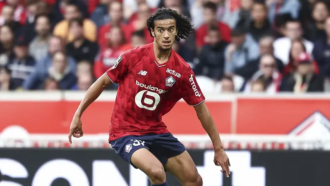 Gelandang Lille, Ayyoub Bouaddi. (Sameer Al-DOUMY / AFP)