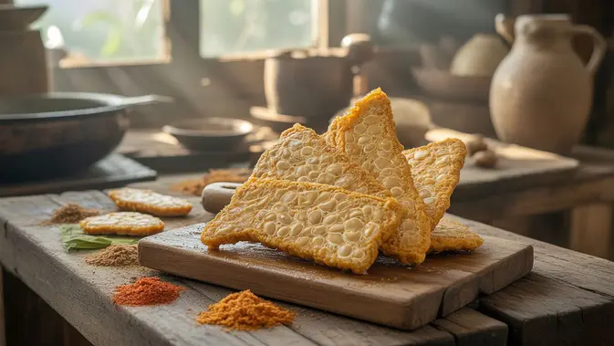Resep Tempe Kriuk Kristal ©Ilustrasi dibuat AI