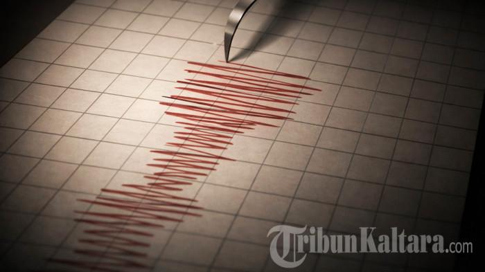 Ilustrasi seismograf, alat pendeteksi gempa bumi.