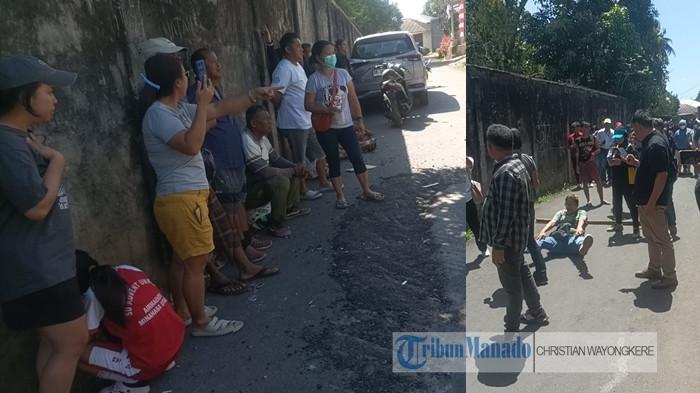 warga datang menghadang saat proses eksekusi lahan di Airmadidi Minut