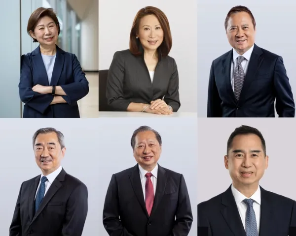 The Sy siblings (top to bottom, left to right): Teresita Sy-Coson, Elizabeth Sy, Henry Sy Jr., Hans Sy, Herbert Sy and Harley Sy. Photo by SM Investments, SM Prime
