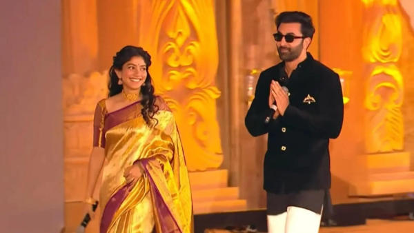 Sai Pallavi with Ranbir Kapoor at the Ramayana promotional event