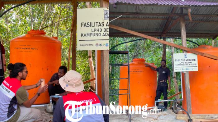 Fasilitas Air Bersih dari Pelepah Pisang di Kampung Adat Malasigi, Kabupaten Sorong.