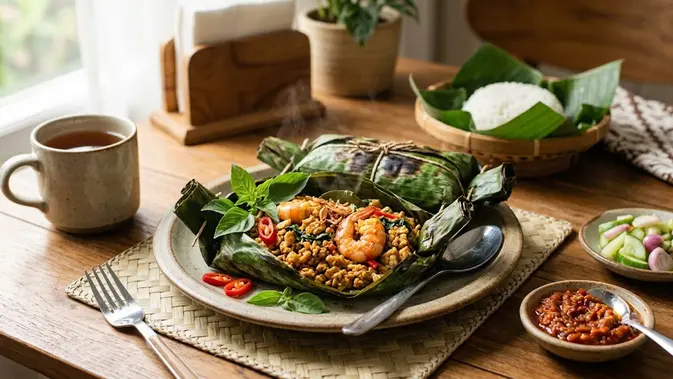 Resep Pepes Tempe Udang yang Lezat. (AI Generated)