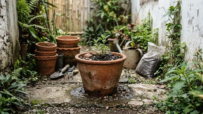 Siapkan Pot yang Sesuai dengan Ruang. (Gambar: AI Generated)