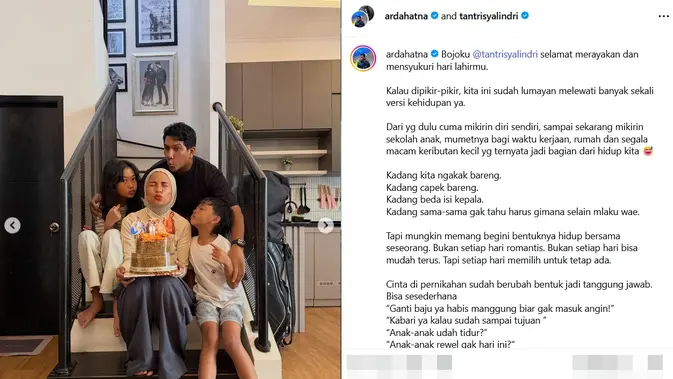 Tantri Syalindri pegang kue ulang tahun © instagram.com/ardahatna