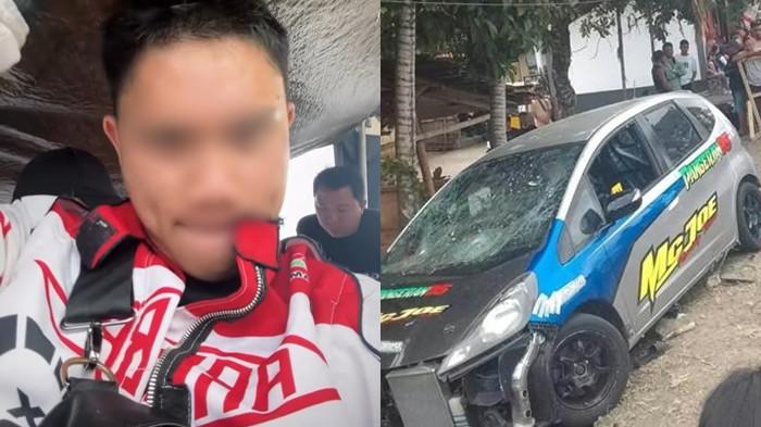 IDENTITAS - Kolase foto pembalap dan mobil yang alami kecelakaan maut yang terjadi di gelaran Drag Race di sirkuit nonpermanen Kelurahan Upai, Kecamatan Kotamobagu Utara, Kotamobagu, Sulut.Minggu 9 Agustus 2026.