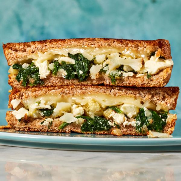 an image of the Cauliflower Spanakopita Melt Credit: Photographer: Jen Causey, Food Stylist: Emily Nabors Hall, Prop Stylist: Lindsey Lower