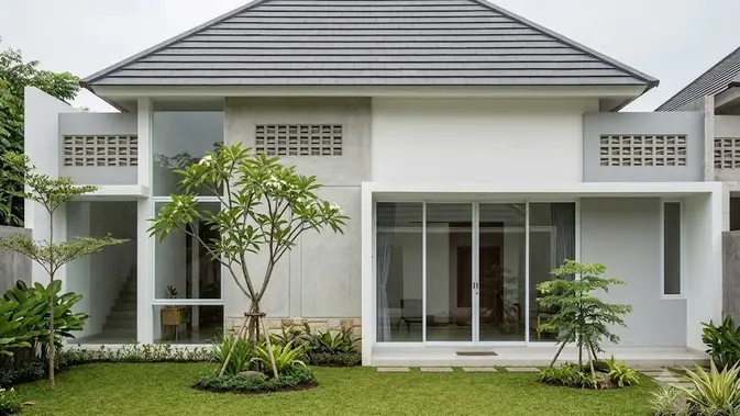 Rumah Limasan Minimalis dengan Bukaan Lebar (AI generated)