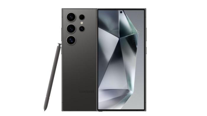 Ilustrasi Samsung Galaxy S24 Ultra warna Titanium Black