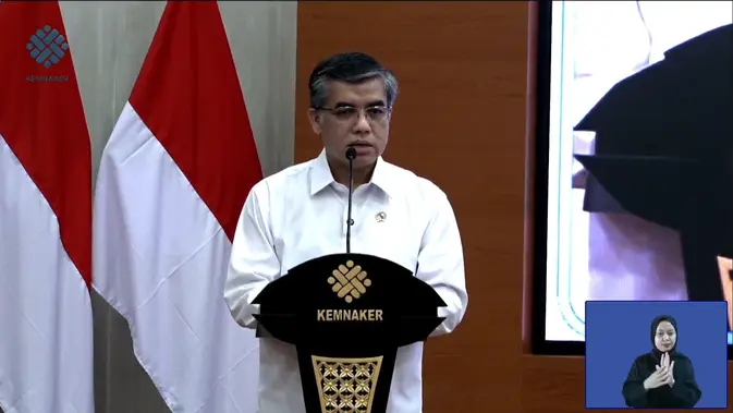 Menteri Ketenagakerjaan (Menaker) Yassierli, menutup Magang Nasional Batch I, Jumat (24/4/2026). (Liputan6.com/Arief)