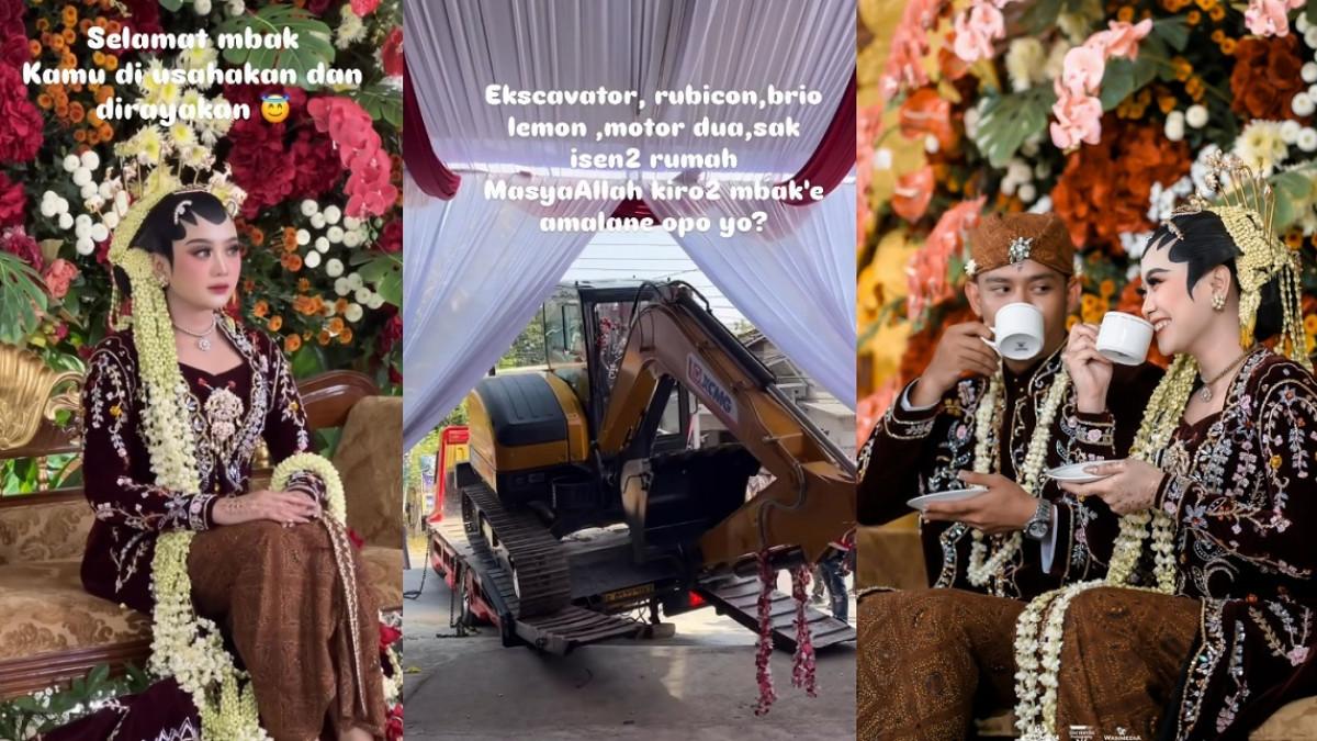 PERNIKAHAN VIRAL - Laella pengantin wanita dari Grobogan dapat seserahan fantastis yang ditaksir nilainya mencapai Rp4-6 miliar, sosok suami terungkap