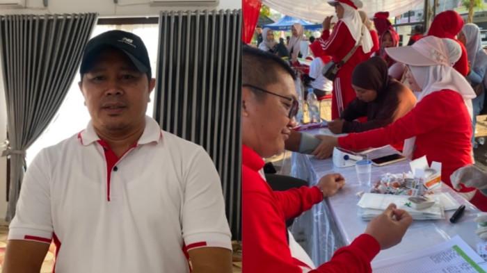 CKG - Kepala Dinas Kesehatan Didi Ruslan (kiri) saat diwawanacarai TribunBengkulu.com dan suasana pemeriksaan kesehatan gratis (kanan), Selasa (11/8/2026). Program Cek Kesehatan Gratis (CKG) di Kabupaten Bengkulu Selatan hingga saat ini telah mencapai 38 persen.
