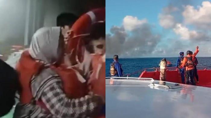 KOLASE FOTO - Tangkap layar suasana kebakaran kapal KM Putri Yasmin.