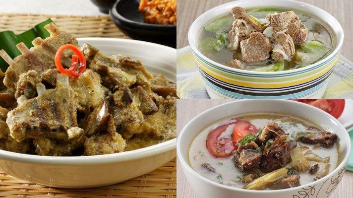 Sop kambing asam pedas, tongseng kambing dan tengkleng iga bakar