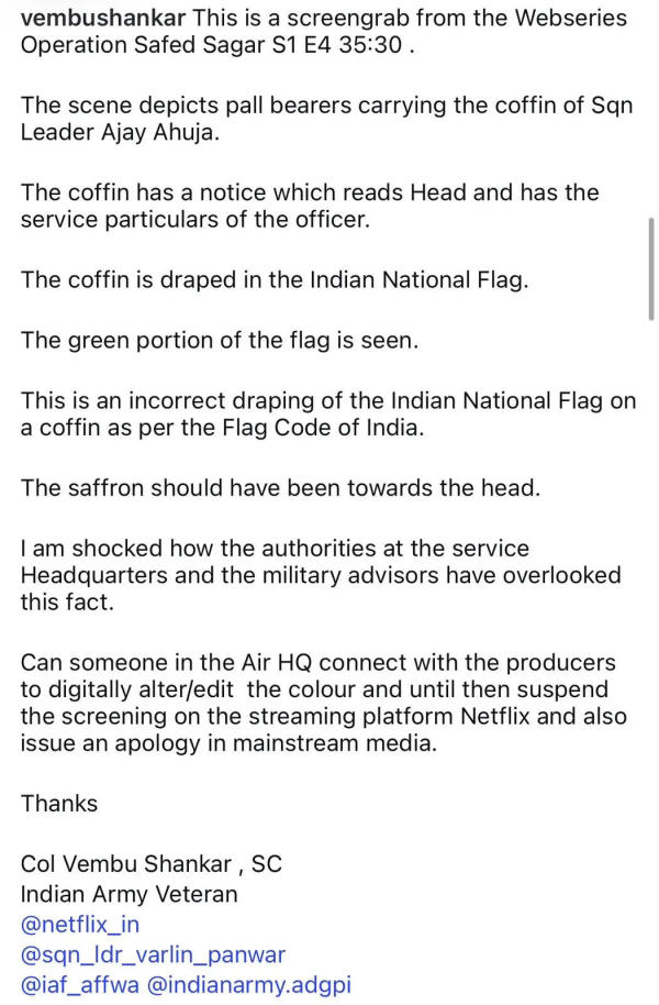 Col Vembu Shankar's caption
