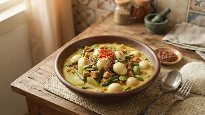 Resep Sayur Lodeh Telur Puyuh yang Gurih dan Segar/AI Generated