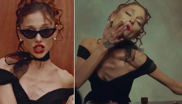 Ariana Grande in petal music video.