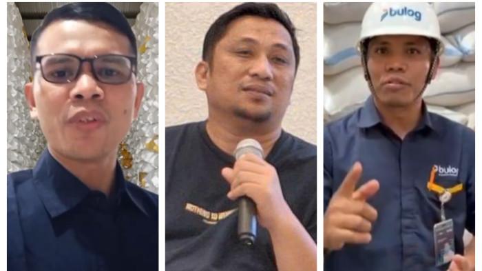 TOLAK TANTANGAN DEBAT - Pakar hukum tata negara dari Universitas Andalas (Unand), Feri Amsari (tengah) menolak tantangan debat terbuka dari dua pegawai Bulog yaitu Ahmad Mukromin (kiri) dan Anto (kanan) terkait ketersediaan stok beras. Feri menegaskan penolakan dilakukan karena dirinya tidak ingin adanya pembenturan antar rakyat.
