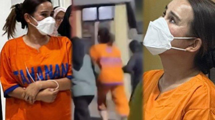 Tampang Isa Zega pakai baju tahanan di Polda Jatim, syok banyak wartawan.