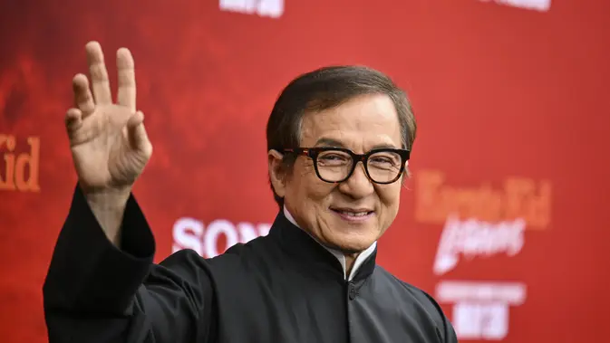 Jackie Chan dalam premier Karated Kid: Legend di New York 27 Mei 2025. (ANGELA WEISS / AFP)