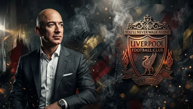 Ilustrasi Liverpool, Jeff Bezos. (Bola.com/AI)