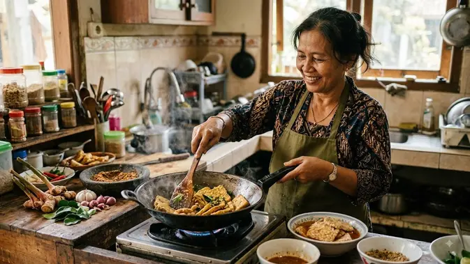 Ilustrasi goreng tempe/AI Generated