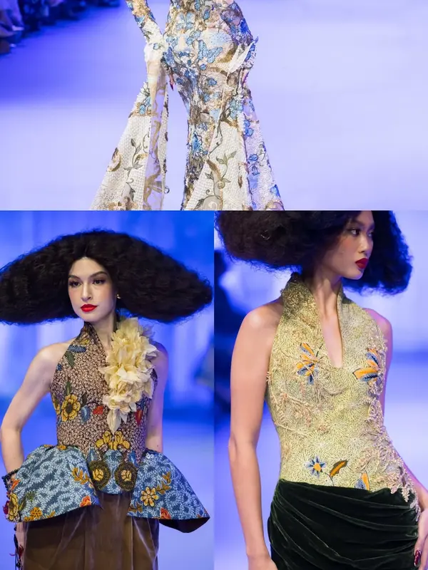 Dari siluet couture hingga permainan volume, koleksi Sekar Jagat menerjemahkan kekayaan batik Indonesia ke dalam bahasa fashion yang lebih kekinian. (Foto/Dok: Ivan Gunawan)
