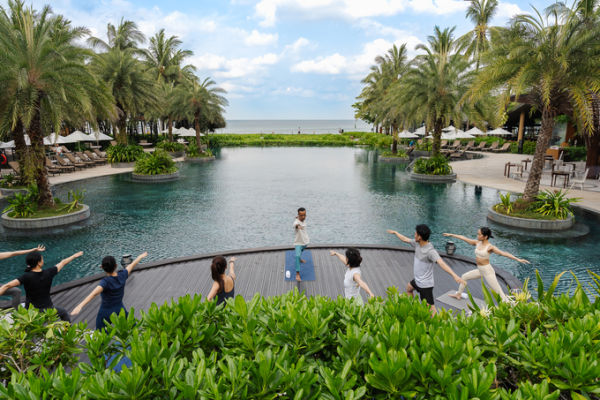 Visitors joined wellness activities by the pool. Photo courtesy of InterContinental Phu Quoc