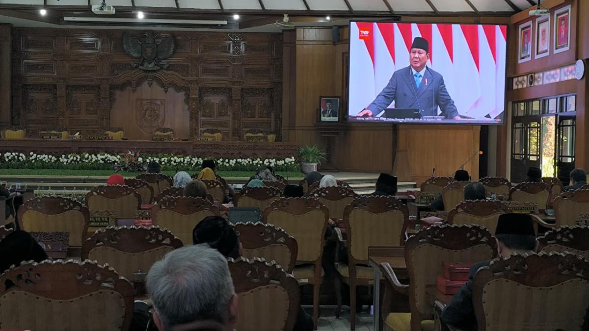 DPRD KLATEN - DPRD Klaten gelar dengar pidato sidang tahunan MPR jelang HUT RI, di Ruang Rapat Paripurna DPRD Klaten, Jumat (14/8/2026).