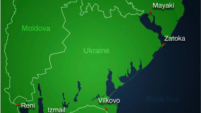 Pelabuhan-pelabuhan Ukraina di Sungai Danube.