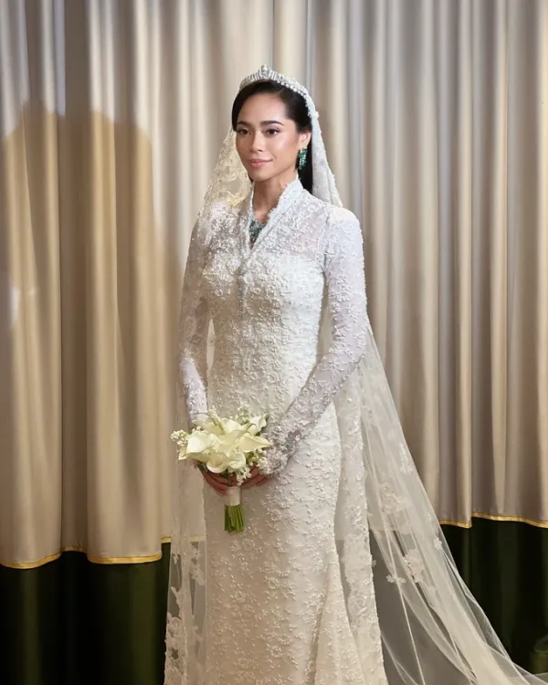 Princess Ilyana’s second wedding dress worn during the ceremony. Photo from Instagram/@ckay_liow