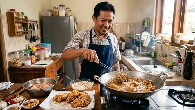 Resep Ayam Crispy Gandum yang Renyah dan Gurih/AI Generated Resep Ayam Crispy Gandum yang Renyah dan Gurih/AI Generated