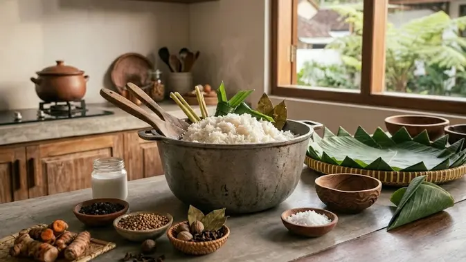 Resep Nasi Tumpeng Merah Putih Gurih (AI generated)