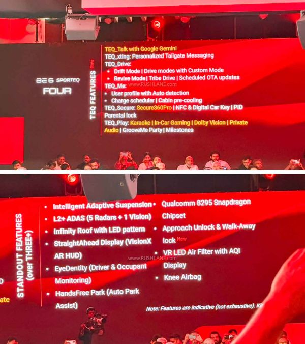Mahindra BE 6 Sporteq Four Features