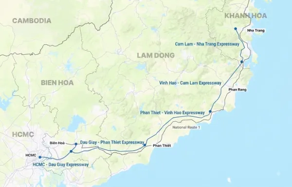 Dau Giay - Phan Thiet Expressway is part of an expressway system linking Ho Chi Minh City and Nha Trang. Graphics by Tam Thao, Minh Nga